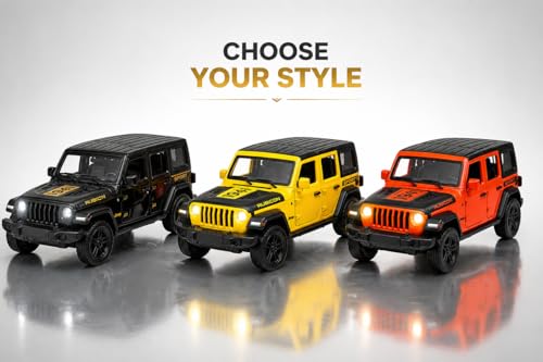 Image of Amisha Gift Gallery Car Toy for Kids Queens 70 Toy Model Fiat Openable Doors & Pull Back Action (Rubicon)