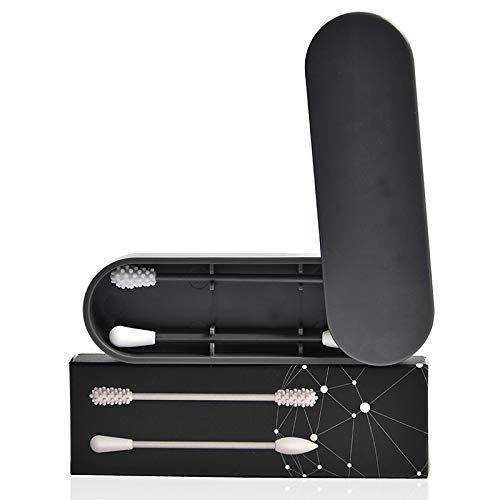Silicone Cotton Swab Reusable Medical Silicone Rough Friction Q-Tip for Ears Cleaning, smooth Q-Tip for Cosmetic makeup 2 in 1 mixed package