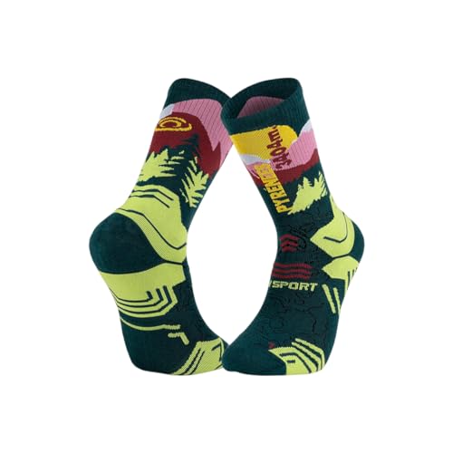 BV Sport TREK SUMMIT Lyocell Pirineos Calcetines de senderismo, unisex, adulto, Verde, 36-38