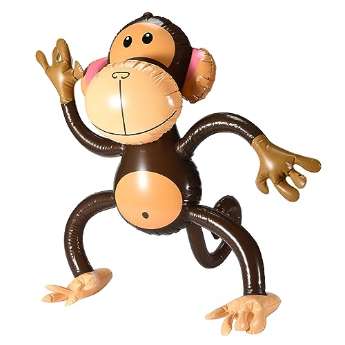 Botabee Inflatable Monkeys (Set of 3) - 27" Playful Jungle Party Decor for Kids Birthdays & Themed Events - Durable & Easy to Hang, Flying Monkey Toy