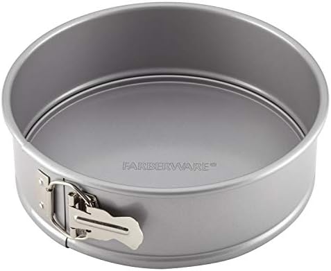 Farberware Nonstick Bakeware Springform Baking Pan / Nonstick Springform Cake Pan / Nonstick Cheesecake Pan, Round - 9 Inch, Gray