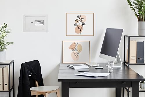 ARREGUI Magna 591020 Einbautresor mit Code und Schlüssel, doppelte Sicherheit mit ausziehbarem Boden für Geld, elektronischer Wandsafe für Zuhause oder Büro, 26 x 36 x 15-25 cm, 14-23 l