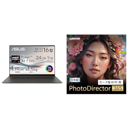 yZbgz ASUS m[gp\R Zenbook S 16 UM5606KA 16C` Ryzen Al 7 350 24GB SSD1TB Windows11 d1.5kg Wi-Fi 7 Type-CdΉ X}CAO[ UM56