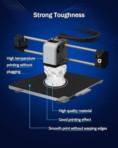Image of DURAMIC 3D PETG Filament 1.75mm White, 3D Printing Filament 1kg Spool(2.2lbs), White Filament 1.75mm Dimensional Accuracy + /- 0.05 mm Non-Tangling Non-Clogging Non-Stringing