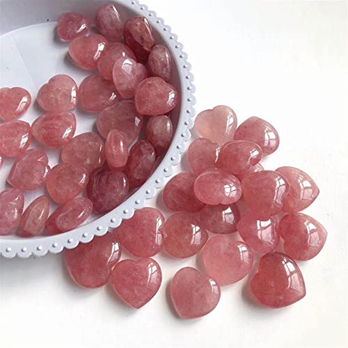 Cristal de fraise de qualité supérieure taillé en cœur, lot de 2 - 2