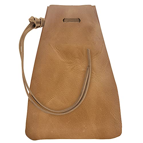 Nabob Leather Leather Drawstring Pouch, Coin Bag, Medicine Tobacco Pouch Medieval Reenactment Made in U.S.A Size 8.5" x 6"