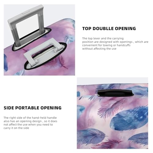Luggage Cover Elastic Washable Suitcase Protector Blue feather pattern Suitcase Covers for Luggage 18-32 Inch Portable Travel Luggage Covers Sleeve Dust-proof Anti-Scratch Baggage Covers4