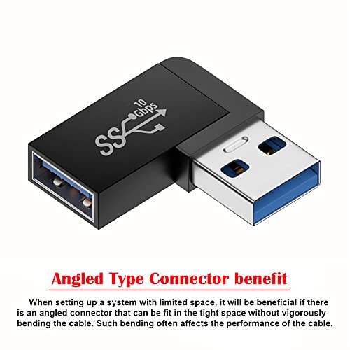 cablecc adaptador USB 3.0 tipo derecho macho a hembra miniatura 4
