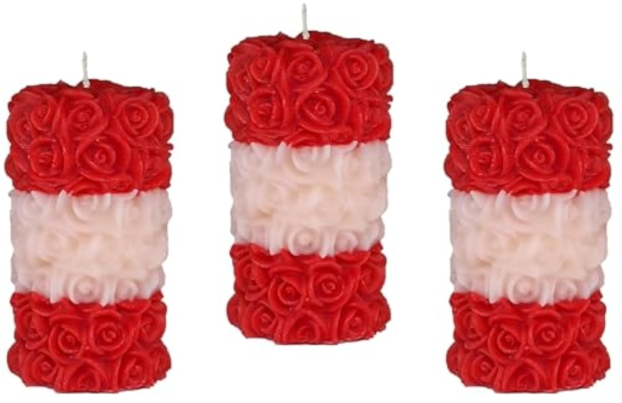 Moon Romantic Scented Layered Rose Pillar Candles