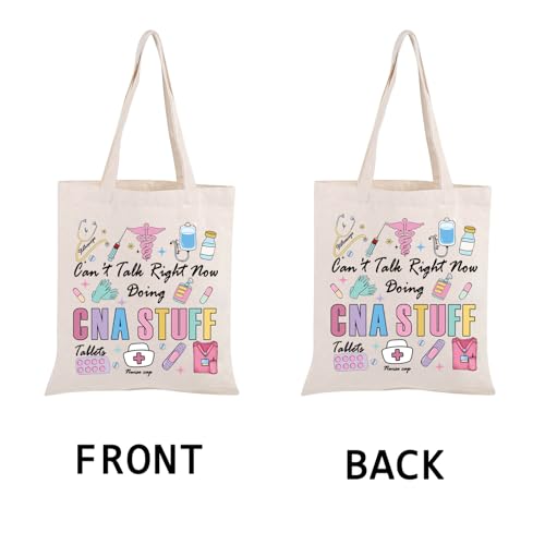 PWHAOO Certified Nurse Assistant Tote Bag Can’t Talk Right Now Doing CNA Stuff Tote Bag CNA Appreciation Gift3