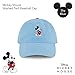 Concept One Disney Mickey Mouse Baseball Hat, Washed Twill Cotton Adjustable Dad Cap, Sky Blue, One Size