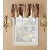 Window Accents Tuscan Stripe Scroll Stripe Jacquards Rod Pocket Valance Pair