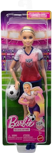 Image of Barbie Careers USSF Soccer Fashion Doll Dressed in Removable Sport-Themed Outfit & Shoes with Accessories