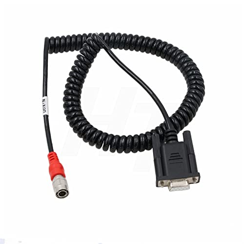 HangTon Data Collector Coiled Cable for Nikon DTM NPL-322 Total Station Hirose 6 Pin to Spectra Trimble Sokkia Topcon Carlson Serial DB9 Computer
