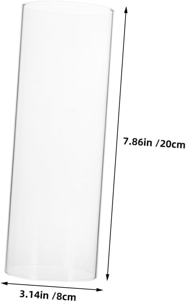 Cabilock Glass Candle Holder Tube Shade Cylindrical Candle Cover for Open Flame