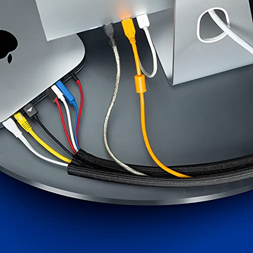 Maximm Cable Management Wire Loom 30ft 3/4 Inch Black Split Cord Protector miniatura 4