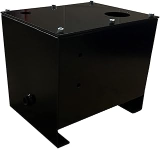 Flowfit Depósito hidráulico de acero con tapón de drenaje, tapa de tanque preperforada y junta, color negro pulverizado (14 litros)