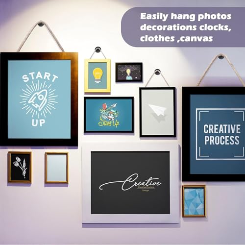 Image of 50 Pieces One Step Hangers Picture Hangers for Drywall Picture Hanging Nails Iron Alloy Photo Frame Hanger Kit for Wood Hardware Mounting (50Ib)