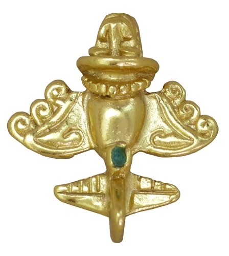 Image of Colombian Emerald & Multi-Material Options | Quimbaya Flyer Lapel Pin | Ancient Alien Golden Jets Collection