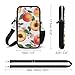 Fashion Crossbody Mobile Phone Bag, Portable Cell Phone Shoulder Bag, Watercolor Tropical Peach Leaves Flowers Smartphone Bag With Adjustable Strap