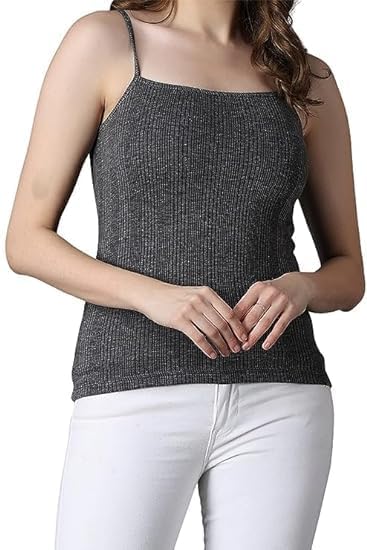 Ribbed Thermal Warmer Spaghetti Top for Women, Ultra Soft Sleeveless Strappy Winter Camisole Inner Wear Thermal for Women & Girl-image-11