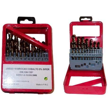 Sifer juego brocas cobalto de 1-10 19 und. h-1905-estuche metal