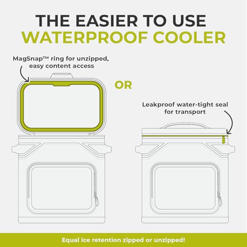 Image of CORE Magnetic Leak Proof Soft Cooler with Waterproof Zipper | Insulated Bag Portable Ice Chest Box | Best Soft Cooler for Food & Beverages for Tailgating, Car Camping, Travel, and Family Beach Picnics