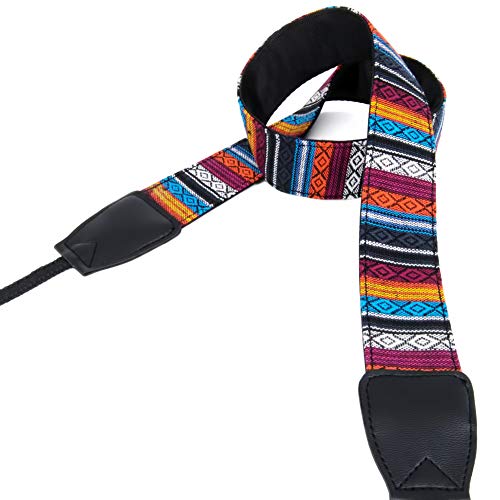 Wolven Pattern Canvas Camera Neck Shoulder Strap Belt Compatible With All Dslr/Slr/Men/Women Etc, Pink Navy Deer #TOP2