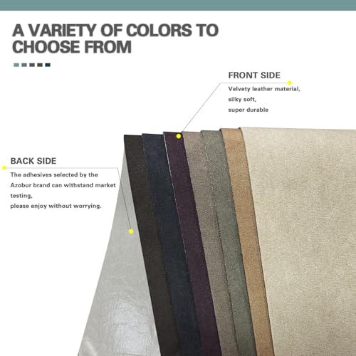 Azobur Velvet Repair Patch, Self-Adhesive Flannel Fabric Patch, Multi Colors, Microfiber Patch,Can be Used to Patch Sofas, Car Seats, Handbags, Jacket Holes and Tears (Brown)