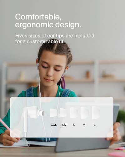 Image of Belkin SoundForm Wired Earbuds with USB-C Connector, in-Ear Earphones w /Microphone - USB-C Headphones for iPhone 17, iPhone 16, iPad mini, Galaxy S26, Google Pixel 10, Android, & More - White