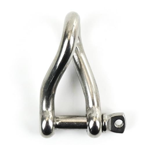 DAUMLINK® 2 Rundschäkel gedrehte, Material Edelstahl A4 / Aisi 316 (2 Stück) als Verbinder von Ketten oder Tampen an Ösen (5 mm)