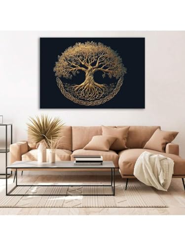 Peinture sur toile arbre de vie affiche géométrique dorée de qualité supérieure - 2