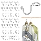 KWOKWEI Metal Clothes Hanger Connector Hooks, 50PCS Hanger Extender Hooks, Clothes Hanger Organizer