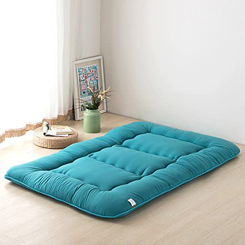 KKCD Colchón Futon Japones Plegable,Futon Japones para Dormir Suelo,Colchón De Futón,Tapete De Tatami Grueso para Dormir,Cama para Niños,Colchón para Dormitorio De Estudiantes,Olive Green,135x200cm Cover