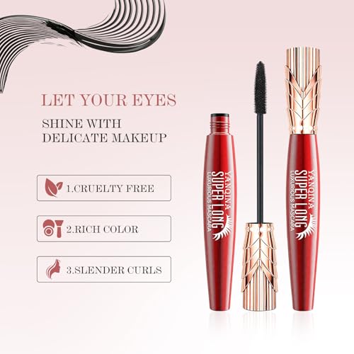 Máscara de rímel negra, engrosamiento, alargador, rimel, resistente al agua de fibra líquida, Pestañas Volumen y largura, 10 ml - imagen 5