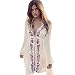 Jeasona (TM) Women's Long Sleeve Embroidered Beach Dress Swimsuit Cover Up