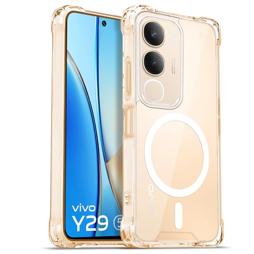 Image of AESTMO Clear Back Cover for Vivo Y29 5G | 360 Protection | Transparent Back Cover for Vivo Y29 5G (PC + TPU, Compatible with MagSafe Accessories, Transparent Bumper)