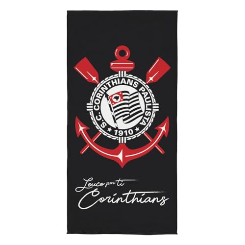 Toalha Aveludada Transfer Corinthians 70 cm x 1,40 m Com 1 pe&ccedil;a