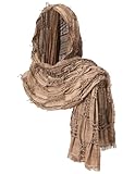 Lainvenor Women Desert Hooded Shawl Scarf Shaman Cowl for Pirate Viking Medieval Renaissance Costume (Coffee Brown)