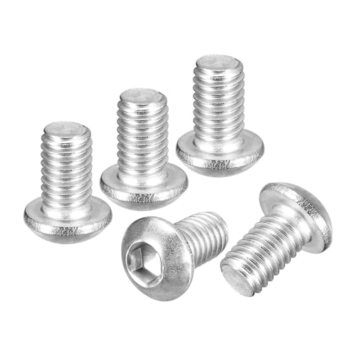 DTGN M6-1x10mm Vis Tête Bouton Prise Hexagonale 30pcs 304 Inox