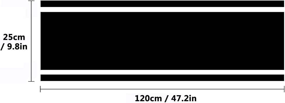 Car Hood Vinyl Decals Racing Stripes Sticker(2PCS,Black) Style003
