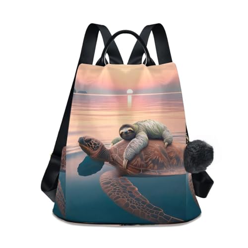 Sac à dos femme paresseux tortue de mer voyage randonnée camping antivol