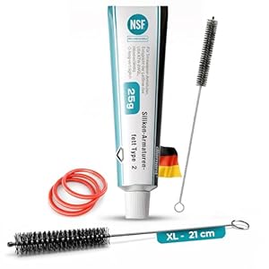fancility 6-delige reinigingsset voor Philips volautomatische koffiemachine en zetgroep, onderhoudsset en reserveonderdelen, accessoires, o.a. voor Saeco Latte-Go incl. 25 g siliconenvet, 2 x