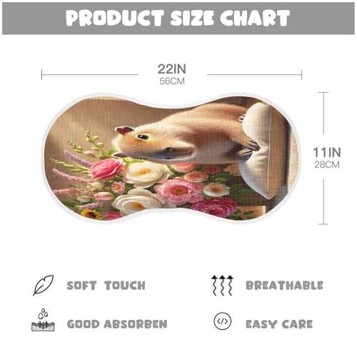 Cute Capybara Baby Burp Cloths Soft Burp Cloth Rags Cotton Burp Clothes Absorbent Muslin Burp Cloths for Unisex Boy Newborn Girl 1 Pack 22x11 Inches2