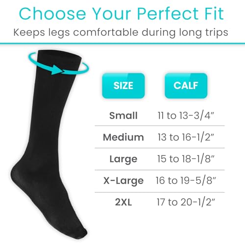 Image of Vive Compression Dress Socks for Men & Women Graduated Compression Knee High Stockings - For Swelling, Varicose Veins, Enhanced Circulation, Airplane Travel, Athletic, All-Day Wear