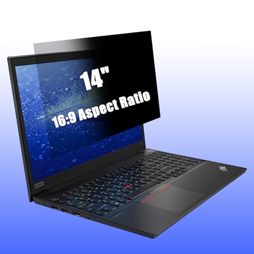 LIHUACHEN Computer Privacy Screen 13.3/14/15.6 pulgadas 16:9 - Filtro de privacidad azul antideslumbrante para monitor Thinkpad de 13,3'',14'',15''Hp Acer Lenovo Dell Thinkpad (14 pulgadas portátil 16