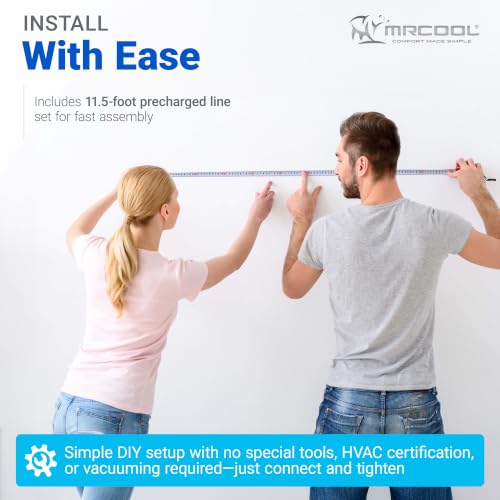 MRCOOL DIY Select 18K BTU Mini Split Heat Pump, 11.5' Line Set, 230V, White