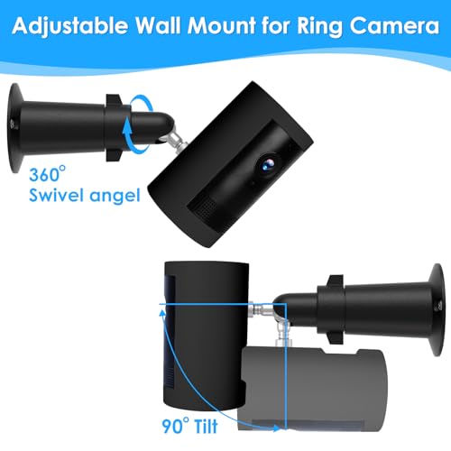 Adjustable Wall Mount Compatible with Ring Spotlight Cam Plus/Pro (Battery) and Ring Outdoor Cam Plus (Battery), Sturdy Metal Camera Mount for Secure and Flexible Installation, Black by ALERTCAM - Image 4