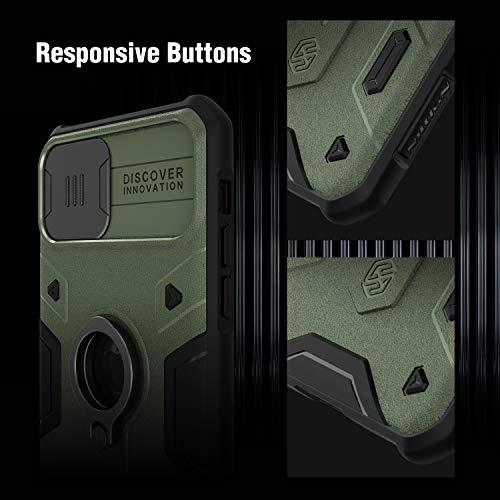 Image of Nillkin iPhone 11 Case Military Grade, Drop Tested Protective Case with Kickstand Ring and Slide Camera Cover, Compatible for Apple iPhone 11 6.1 Inch 2019, Black