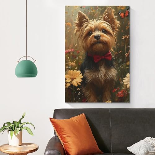 Impression Yorkshire Terrier cadeau idéal décoration murale 50x75cm